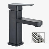 Modern Deck Mounted Black and Chrome Bathroom Faucet with Dual Temperature Mixer