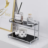 MetaRack Double-Tier Metal Storage Rack – Organizer for Kitchen, Bathroom & Office