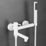 Wall Mounted Bathtub Faucet with Swivel Spout and Hand Shower – Durable Stainless Steel Hot and Cold Mixer