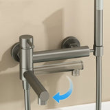 Wall Mounted Bathtub Faucet with Swivel Spout and Hand Shower – Durable Stainless Steel Hot and Cold Mixer