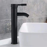 Matte Black Stainless Steel Bathroom Sink Faucet with Single Handle Hot and Cold Mixer