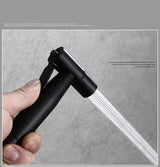 AquaJet Wall-Mount Faucet – Black Brass, Warm & Cold Water, Side Sprayer for Kitchen, Sink, or Bathtub