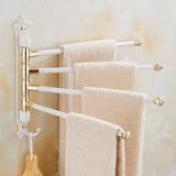 Aurora Brushed Gold Towel Bar – Foldable Aluminum, <20 Inches, Antique Engraved
