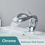AquaLuxe Waterfall Faucet – Modern White Design with Warm & Cold Water Control