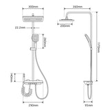 Modern Shower System with Temperature Display and Ambient Lighting – Adjustable Stainless Steel Bathroom Set