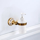RoyalRetro Antique Brass Bathroom Accessory Set with Ceramic – 5-Piece Vintage Bathroom Collection