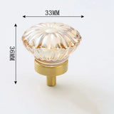 LuxoraCrystal Champagne Cabinet Knob – Crystal Furniture Knob with Gold Champagne Base