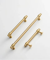 NurlinLux Solid Brass T-Bar Handles – French-Style Luxury Knobs for Cabinets, Drawers & Doors