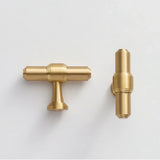NurlinLux Solid Brass T-Bar Handles – French-Style Luxury Knobs for Cabinets, Drawers & Doors