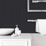 Herringbone Luxe – Peel & Stick Wall Tiles | 3D Effect, Waterproof & Modern