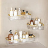 ClearSpace Acrylic Corner Shelf – Drill-Free Wall Organizer for Bathroom, Makeup & Shampoo