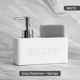 CleanEase 2-in-1 Kitchen Soap Dispenser with Sponge Holder – Modern Countertop Organizer