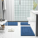 Velveteen Microfiber Bathroom Mat Double Frame Premium – Non Slip Absorbent Rug | Soft Comfort | Quick Dry Floor Mat