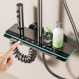 Modern Shower System with Temperature Display and Ambient Lighting – Adjustable Stainless Steel Bathroom Set