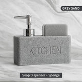 CleanEase 2-in-1 Kitchen Soap Dispenser with Sponge Holder – Modern Countertop Organizer