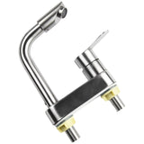 Stainless Steel Kitchen Sink Faucet with Single Handle Hot and Cold Water Mixer