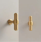 NurlinLux Solid Brass T-Bar Handles – French-Style Luxury Knobs for Cabinets, Drawers & Doors