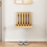 Ultra-Narrow Folding Wall Bench – Drill-Free Solid Bamboo Entryway Stool | Space-Saving Nordic Design