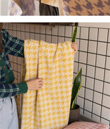 HoundLuxe Vintage Houndstooth Cotton Face Towel – Skin-Friendly, Absorbent & Elegant
