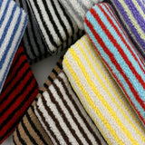 LambSoft Stripe Jacquard Lamb Fleece Fabric – Soft Premium Textile for Kids’ Clothing & DIY Projects