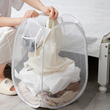 AirFold Large Foldable Mesh Laundry Basket – Ventilated Hamper with Side Pocket