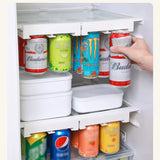FridgeMate Double Can Rack – Extendable Fridge Organizer for Drinks & Beer