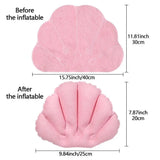 AquaLuxe Inflatable Spa Bath Pillow with Neck Support – Soft Terry Comfort with Suction Cups