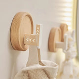 Nurlin Walnut Wood Wall Hook – Black Coat Hook for Keys, Jackets, Towels & Bathroom | No Drilling Required