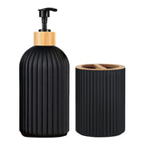 BambooZen 3-Piece Bathroom Counter Set – Plastic & Natural Bamboo