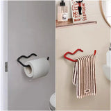 Robust Red/Black Metal Toilet Paper Holder – Wall-Mount, Rust-Resistant & Modern Design