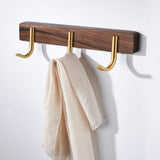 WalnutHook – 3-Hook Wall-Mounted Towel & Coat Rack (Wood & Metal)