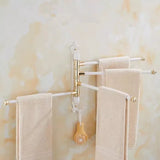 Aurora Brushed Gold Towel Bar – Foldable Aluminum, <20 Inches, Antique Engraved