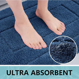 Velveteen Microfiber Bathroom Mat Double Frame Premium – Non Slip Absorbent Rug | Soft Comfort | Quick Dry Floor Mat