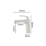 White Brass Waterfall Bathroom Sink Faucet with Single Handle Hot and Cold Mixer