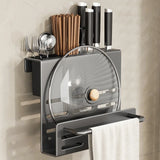ChefSpace Wall-Mounted Knife Holder with Cutting Board Storage – Stainless Steel | Space-Saving Kitchen Organizer