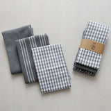 PureDry 3-Piece Cotton Kitchen Towel Set – 100% Natural Cotton, Ultra-Absorbent & Durable (18 x 24 in, Gray)