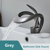 AquaLuxe Waterfall Faucet – Modern White Design with Warm & Cold Water Control