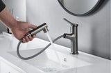 Modern White Pull-Out Bathroom Sink Faucet – Single Handle Brass Basin Mixer