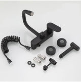AquaJet Wall-Mount Faucet – Black Brass, Warm & Cold Water, Side Sprayer for Kitchen, Sink, or Bathtub