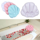 AquaLuxe Inflatable Spa Bath Pillow with Neck Support – Soft Terry Comfort with Suction Cups