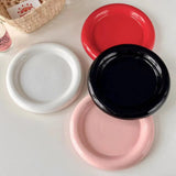 NordicChef Round Ceramic Plate – Thick Rim for Western Dishes