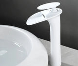 Modern White Waterfall Bathroom Sink Faucet – Single Handle Basin Mixer