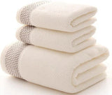 FestiveComfort 3-Piece Luxury Towel Set – 100% Combed Cotton with Jacquard Embroidery