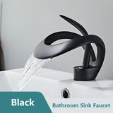 AquaLuxe Waterfall Faucet – Modern White Design with Warm & Cold Water Control