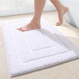Velveteen Microfiber Bathroom Mat Double Frame Premium – Non Slip Absorbent Rug | Soft Comfort | Quick Dry Floor Mat