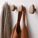 NordicPebble Solid Wood Wall Hooks – Scandinavian No-Drill Door & Coat Hooks