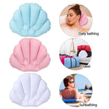 AquaLuxe Inflatable Spa Bath Pillow with Neck Support – Soft Terry Comfort with Suction Cups