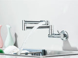 Brushed Gold Wall Mount Kitchen Faucet Premium – Single Cold Water Tap | 360° Swivel Spout | Space Saving Design