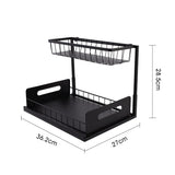AquaStor Reinforced Sink Storage Rack – Double-Layer Extendable Kitchen Organizer