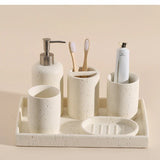 ZenTerra Wabi-Sabi Bathroom Set – European Natural Stone Accessories for Home & Hotel